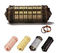 MINGZE Da Vinci Code Verrouillage, Rétro Metal Cryptex Intéressant Créatif Cadeaux Saint-Valentin journée Anniversaire Cadeau Seigneur de la Anneaux Exquis Cadeau Boîtes et des Sacs (Bronze)