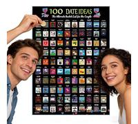 MINGZE Lot de 100 affiches à gratter pour couple - Art mural interactif avec revêtement doré à gratter - Cadeau de Saint-Valentin, idées créatives de rendez-vous pour les couples - Boussole de vie