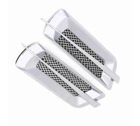 Mingzhe 2 Pièces Autocollant Décoratif Universel de Couvercle de Trou de Filet D'aération de Grille D'admission de Flux D'air côté Voiture, fabriqué par Placage de Matière Plastique (Argent
