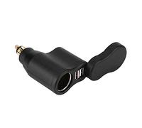 mingzhe Adaptateur Secteur Double USB, Chargeur de Moto avec Capuchon étanche, Indicateur LED Bleu pour, DIN, avec Prise Européenne