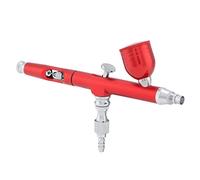mingzhe Aérographe à Alimentation par gravité à Double Action 0,3 Mm, avec Tasse pour la Décoration de Gâteaux de Tatouage D'ongles (Rouge)