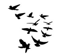 mingzhe Autocollant Mural Miroir en Forme D'oiseau, Sparadrap Muraux Décoratifs, Autocollants Miroir Auto-adhésifs pour Décoration Murale de Salon et de Chambre à Coucher (Noir)