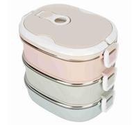 mingzhe Boîte à Déjeuner en Acier Inoxydable 304, avec Serrure de sécurité et Valve d'étanchéité, pour étudiants, Travailleurs, Voyage à Domicile (3 Couches)