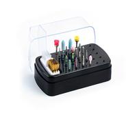 Mingzhe Boîte de Rangement pour Forets à Ongles, Nettoyez et Organisez Facilement les Forets à Ongles, Conception Compacte pour une Utilisation à la Maison et en Salon, Peut Contenir (Noir)