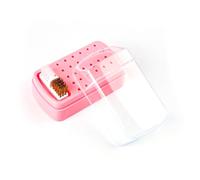 Mingzhe Boîte de Rangement pour Forets à Ongles, Nettoyez et Organisez Facilement les Forets à Ongles, Conception Compacte pour une Utilisation à la Maison et en Salon, Peut Contenir (Rose)