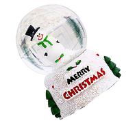 mingzhe Boule de Cristal Scintillante de Noël, Veilleuse avec Boule à Neige éclairée par LED, Décoration Bureau, Cadeaux Vacances (Bonhomme Neige Petit)