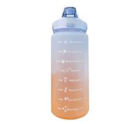 MINGZHE Bouteille de Sport 2000 ML, Bouteille d'eau de Vélo avec Paille de Poignée, Bouteille d'eau en Silicone Colorée pour la Course à Pied, la Formation, la Randonnée en Plein Air(Bleu Clair)