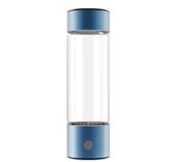 Mingzhe Bouteille d'eau à Hydrogène en Verre à Haute Teneur en Borosilicate de 460 ML avec Technologie à 4 Niveaux, Rechargeable par USB, pour Stimuler Le Métabolisme et l'immunité (Bleu)