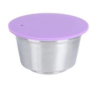 Mingzhe Capsule de café Réutilisable en Acier Inoxydable, 40ml avec Couvercle à Filtre Fin, Cafetière Compatible (Violette)