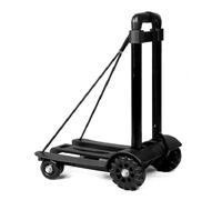 mingzhe Chariot à Main Pliable avec 2 Grandes et 2 Petites Roues, Poignée Réglable, capacité Robuste de 100 LB pour Déplacer Les Courses