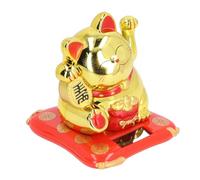 mingzhe Chat Porte-Bonheur à énergie Solaire avec Design en Plastique fabriqué à la Main pour la Fortune et prospérité, S'agitant Automatiquement Lumière du Soleil pour