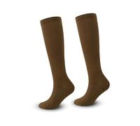 mingzhe Chaussettes de Compression pour Hommes et Femmes, Chaussettes de Soutien pour la Course, L'athlétisme, Les Voyages, Les Soins Infirmiers, avec Tissu Respirant Extensible à (Café)