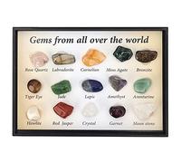 mingzhe Collection de 15 Sortes de Pierres Précieuses en Cristal, Pierres Guérison Reiki avec équilibrage des Chakras pour Décor Méditation