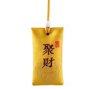 mingzhe Collier de Poche de Sel Spirituel brodé avec pour L'attraction l'argent et Le Calme, Sachet Bouddhiste Classique pour la santé, l'amour, la sécurité et Le Charme Ancien (Jaune)