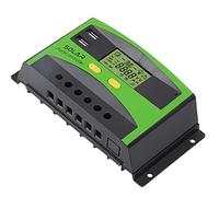 mingzhe Contrôleur Solaire PWM 12V/24V, avec Deux Ports USB, écran LCD, Double Bouton, pour Maison et Jardin (60A)