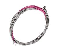 mingzhe Cordes de Basse Argentées à 4 Cordes, Noyau de Fil en Acier Inoxydable, Alliage Cuivre, Enroulement Velours Rouge pour Basse électrique avec Tension Extra Légère
