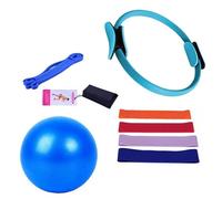 Mingzhe Ensemble de Pilates et de Balles avec Disques Bandes Résistance pour Un Entraînement Complet du Corps à la Maison, équipement Pilates Portable et Durable en Rose, Bleu, (Noir)