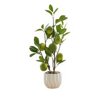 MINGZHE Faux Citron Décoration de Cuisine Fruits Artificiels Citron Centre de Table Décor Plante Artificielle en Pot pour Printemps Été Décoration de Ferme Plateau de Maison Présentoir(Citron)