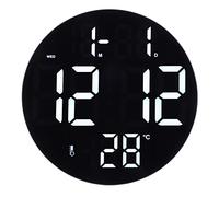 MINGZHE Horloge Murale 3D Acrylique Moderne Multifonctionnelle LED Alimentée par USB, Horloge à Piles en Cristal Numérique Silencieuse pour la Décoration de Bureau de Chambre à Coucher