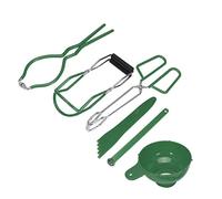 mingzhe Kit de Mise en Conserve 6 Pièces avec Lève-Bocal en Silicone et Entonnoir Acier Inoxydable pour la Conservation des Aliments, Lève-Couvercle Magnétique Inclus (Verte)