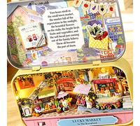 mingzhe Mini Boîte de Théâtre Facile à Assembler, avec Lumières Chaudes et Scènes Uniques, Cadeau de Décoration pour la Maison (Q-008)