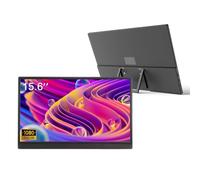 mingzhe Moniteur Portable 15,6 Pouces Full HD 1080P IPS Écran USB C Moniteur de Voyage avec Béquille Double Haut-parleurs de Jeu Externe pour Ordinateur Portable PC Smartphone