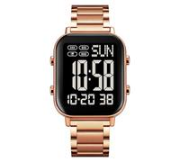 mingzhe Montre-Bracelet Unisexe, Montre Numérique 30M WR avec Rétro-éclairage 1/100 Seconde Chronomètre Alarme Carillon Compte à Rebours Horaire Double Heure 12/24 Heures pour Les (Noire)