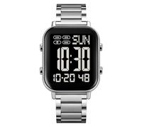 mingzhe Montre-Bracelet Unisexe, Montre Numérique 30M WR avec Rétro-éclairage 1/100 Seconde Chronomètre Alarme Carillon Compte à Rebours Horaire Double Heure 12/24 Heures pour Les (Noire)