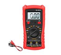 mingzhe Multimètre Numérique à Plage Manuelle Automatique, Tension AC DC, Résistance au Courant, Testeur de capacité de Fréquence avec Protection Contre Les Surcharges en Céramiqu (SK-6013 Rouge)
