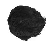 Mingzhe Perruques Courtes pour Hommes Perruque de Cheveux Courts pour Hommes Perruque Noire Moelleuse Cheveux Synthétiques Doux et Naturels Casquette en Maille Respirante Ajustement