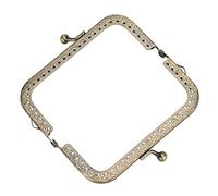 Mingzhe Poignée de Sac [espace réservé] Cadre de Sac à Main Poignée à Main Fournitures Couture Accessoires Couture Fournitures 2 Pièces en Métal gaufré carré (10,5 cm)