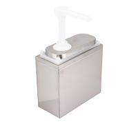 mingzhe Pompe Distributrice de Sauce en Acier Inoxydable avec Tête de Presse 35 ML, Boîte Intérieure en Plastique PP capacité 1 L/2 L pour Restaurant, Maison, café (2L avec Socle)