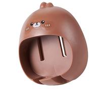 Mingzhe Porte-brosse à Dents Mural en Forme D'animal de Dessin animé Mignon, Support Gratuit pour Salle de Bain (Petit ours brun)