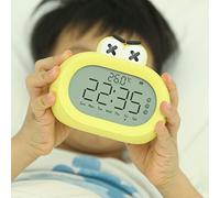 mingzhe Réveil LED pour Enfants, Design de Dessin animé, avec Veilleuse, Affichage de la Température, 3 Alarmes, Compte à Rebours, Réglage du Volume, Cadeau pour Enfants (Jaune)