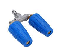Mingzhe Rondelle à Pression Double Turbine Buse En Acier Inoxydable 4000psi Twin Turbo Rotation Laveuse Accessoires pour Jardin Voitures Allée Nettoyage (Bleu)