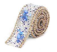 mingzhe Ruban de Garniture de Chaîne en Strass Diamant, Rouleau | Chaîne en Pierre Concassée et en Métal, Support Adhésif Thermofusible, pour Accessoires de Robe, Décoration de Meubles de