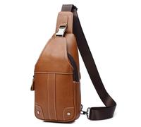 mingzhe Sac à Dos en Cuir pour Hommes, Sac à Bandoulière Ergonomique Anti-vol, Léger, Vintage, pour Randonnée, Cyclisme, Affaires (8501)