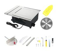 Mingzhe Scie à Table électrique, 1600 W 5000 Tr/min, Scie à Table Compacte avec Lame 40T et Interrupteur de sécurité, Support de Collecteur Poussière, Coupe Verticale 90°, (Prise UE)