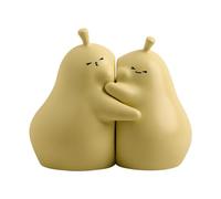 MINGZHE Serre-Livres en Forme de Poire en Céramique Blanche Vanille, Mignons Serre-Livres Décoratifs pour étagères, Support de Livre, Bouchon pour étagère, Bureau, Décoration de la(Jaune Mat-S)