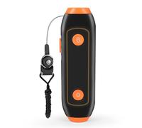 mingzhe Sifflet électronique Portable d'urgence 120 à 150 DB 3 Tons avec Lampe de Poche SOS et Cordon pour Camping, Randonnée, Bateau, Arbitre, Entraîneur, Entraînement d'animaux (Orange)