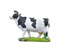 MINGZHE Statue de Veau de Vache Décoration de Jardin Statues de Jardin Décor Extérieur Figurines d'animaux Statue Figurines de Vache Miniatures pour Décoration(Vache regardant vers Le Haut-Noir)