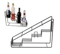 MINGZHE Support de Bouteille, Présentoir à Vin de Table Support de Bouteille en Fil de Montant 4 Compartiments Porte-Bouteille de Sirop en Acier Inoxydable Étagère à Épices à Café Stable pour Cuisine
