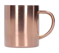 mingzhe Tasse à Double Paroi en Acier Inoxydable 304 avec Poignée 400 ML pour café, thé, Eau, Finition Brossée, Tasse Thermique Isolée de qualité Supérieure, Lèvre Lisse Polie san (Or Rose)