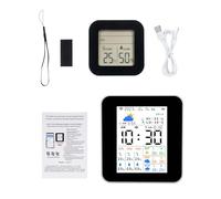 Mingzhe Thermomètre Intérieur et Extérieur sans Fil avec 3 Capteurs, Compteur d'humidité et de Température, Moniteur de Prévisions en Temps Réel, Station Météo pour Réveil, Date Heure, (avec 1