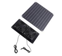 mingzhe Ventilateur D'extraction Solaire 20W 18V avec Panneau Monocristallin IP67, pour Hangar, Poulailler, Serre, Maison pour Chien, Ventilation du Grenier