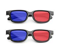 MingZhuInC Lunettes 3D, 2 Pièces Lunettes 3d Pour TV, Lunettes Stereoscopiques pour 3D Game, Movie, TV, Théâtre (Bleus, Rouges)