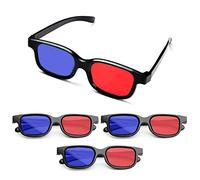 MingZhuInC Lunettes 3D, 4 Pièces Lunettes Stereoscopiques, Lunettes 3d Pour TV pour 3D Movie, Game, TV, Théâtre (Bleus, Rouges)