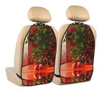 MINGzi Housse de siège arrière Fruit on the Window Sill pour enfants + 3 poches de rangement, lot de 2 protections de siège arrière, protections de voiture pour protéger de la saleté, de la boue et