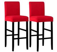 MINGZJ 2 Pièces Tabourets Hauts Housse de Chaise de Bar Couverture de Chaise de Pub Amovible et élastique,Seulement Housses,Rouge
