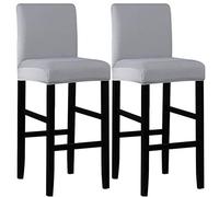 MINGZJ 2 Pièces Tabourets Hauts Housse de Chaise de Bar Couverture de Chaise de Pub Amovible et élastique,Seulement Housses,Gris Argenté